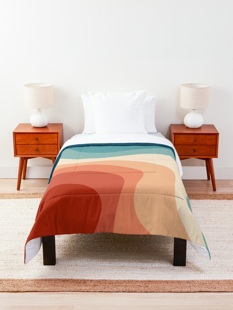 Alternate view of Retro style waves Comforter