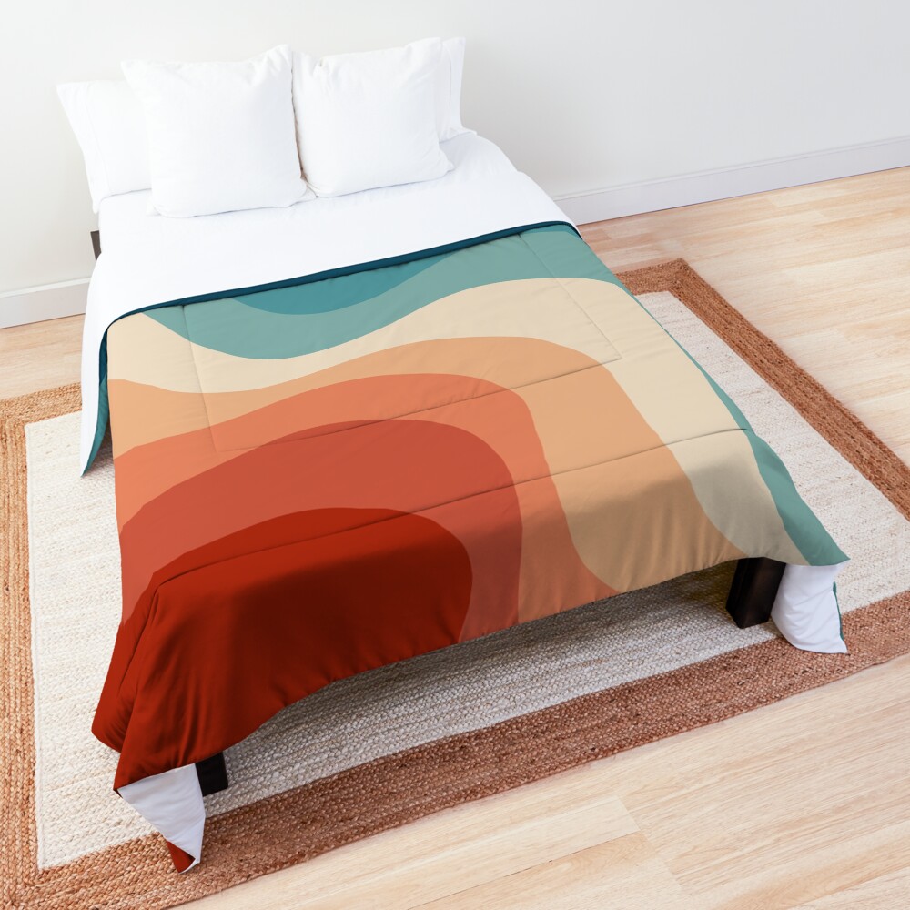 Retro style waves Comforter
