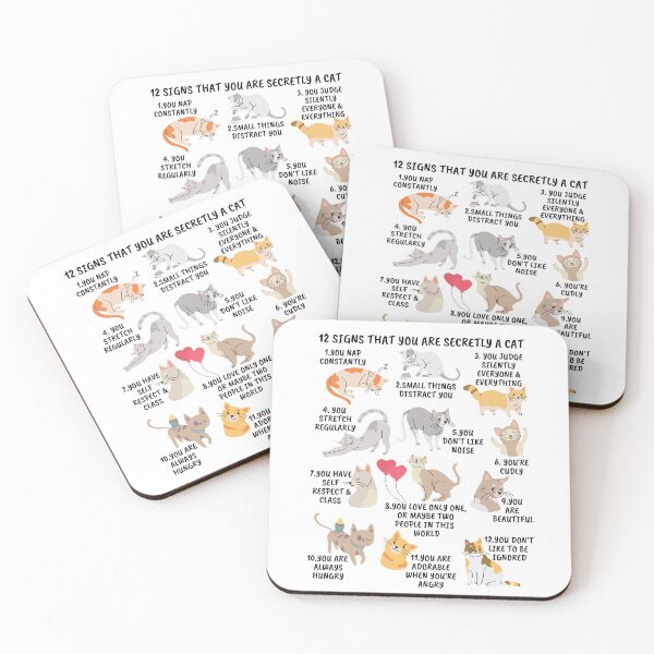 Item preview, 12 Signs That You Are Secretly a Cat Home Decor Accessories Notebooks Mugs Crazy Cat Lady Gifts  designed and sold by neotrend.
