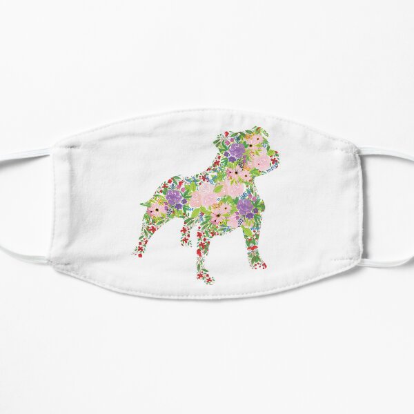 Floral Staffordshire Bull Terrier Flat Mask
