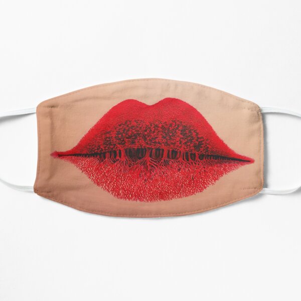 Rote Lippen Flache Maske