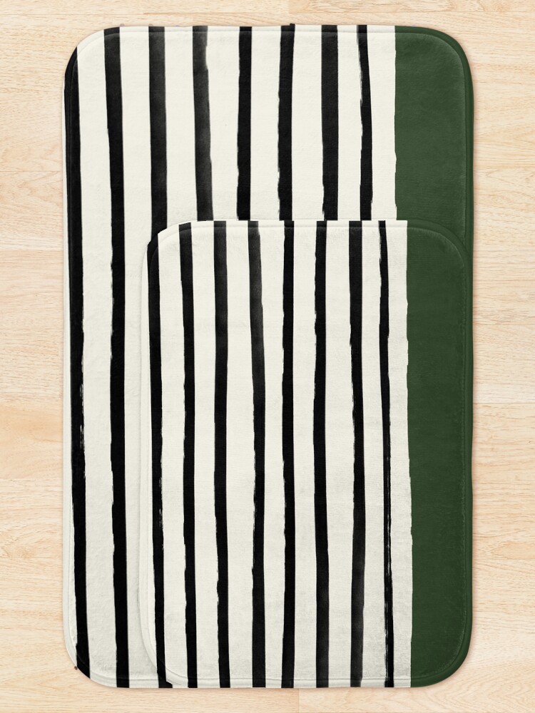 Alternate view of Forest Green x Stripes Bath Mat