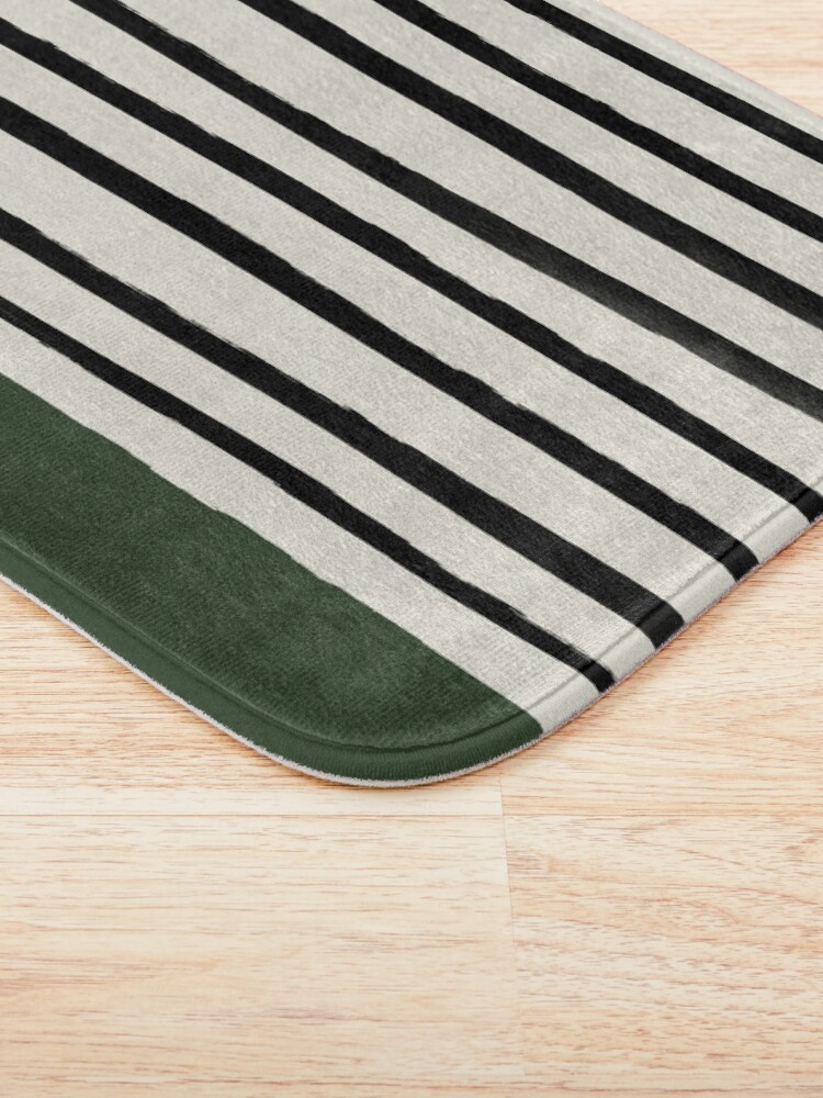 Alternate view of Forest Green x Stripes Bath Mat