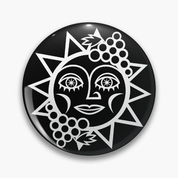 Item preview, Original Sun with Farm Harvest Vineyard Grapes Design for Wine Lovers (inverted/negative B/W) designed and sold by wariana.