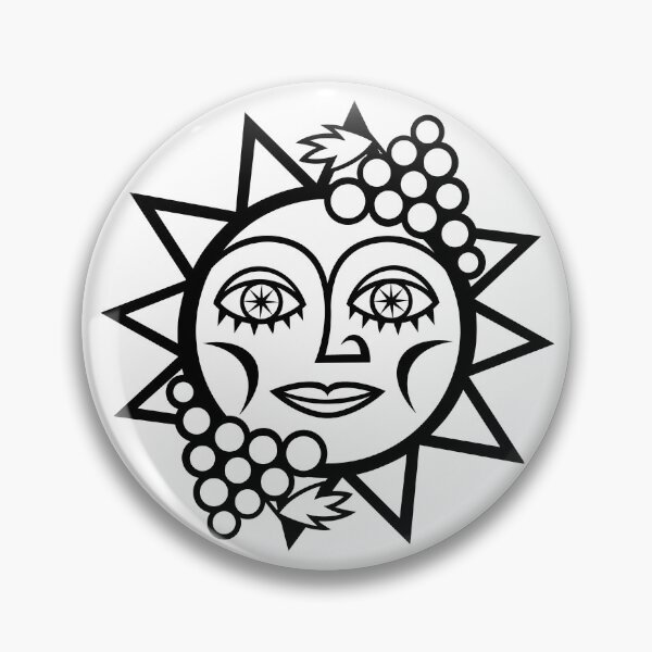 Item preview, Original Sun with Farm Harvest Vineyard Grapes Design for Wine Lovers (B/W) designed and sold by wariana.
