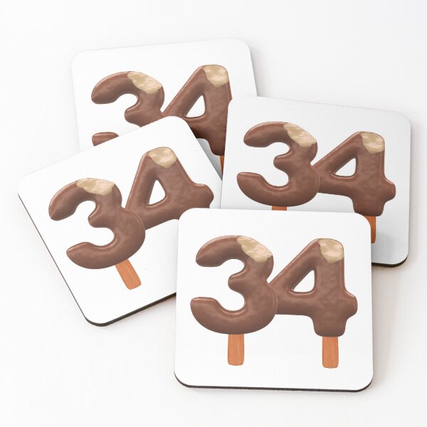 Item preview, 34 Ice Cream Thirty Four Number 3d Chocolate designed and sold by HelloFromAja.