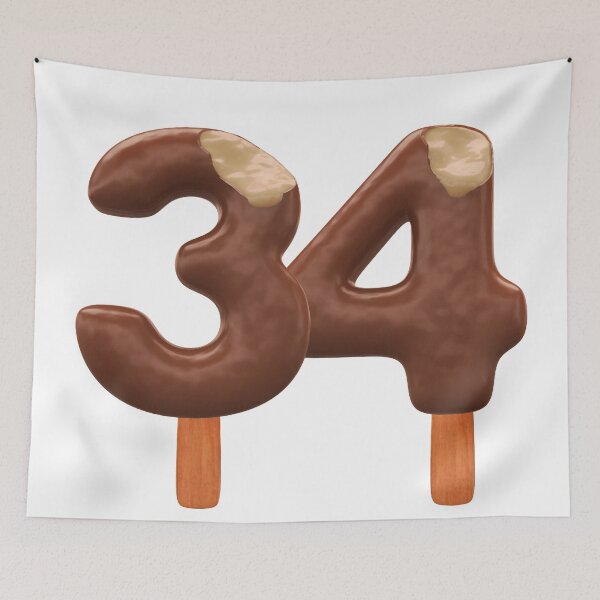 Item preview, 34 Ice Cream Thirty Four Number 3d Chocolate designed and sold by HelloFromAja.