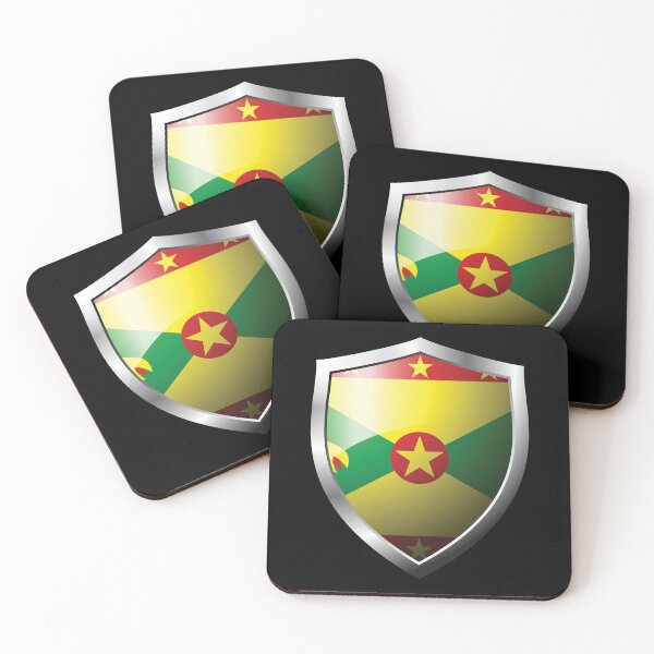 Item preview, Strong Grenada Flag Shield Country designed and sold by HelloFromAja.