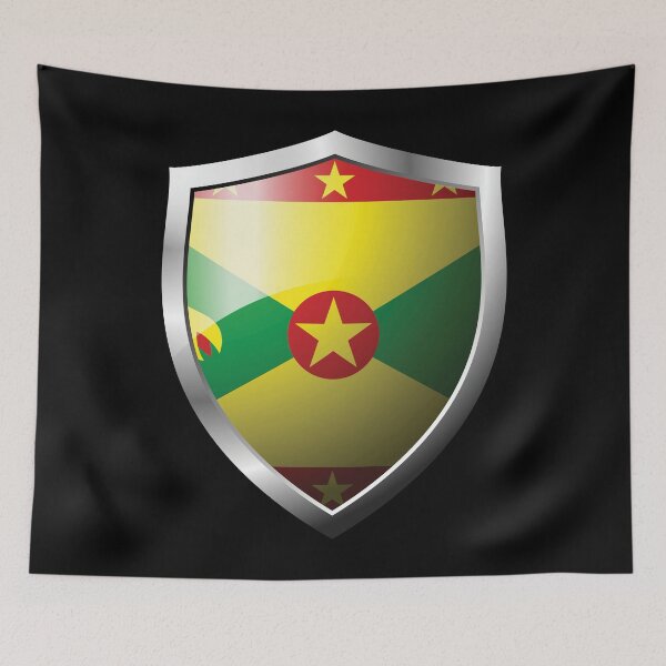 Item preview, Strong Grenada Flag Shield Country designed and sold by HelloFromAja.
