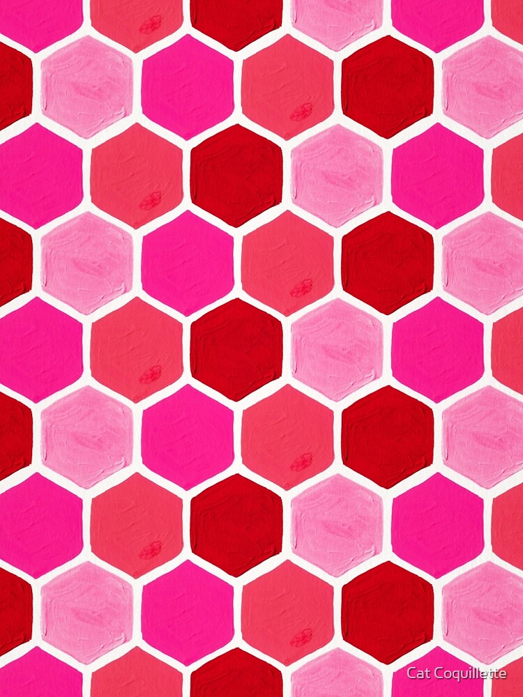 Hexagon Honeycomb Pattern – Valentine Palette by catcoq