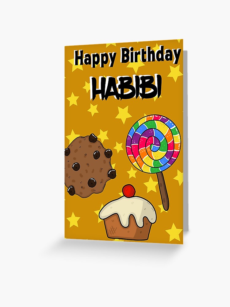 Carte De Vœux Joyeux Anniversaire Habibi Par Katqat Redbubble