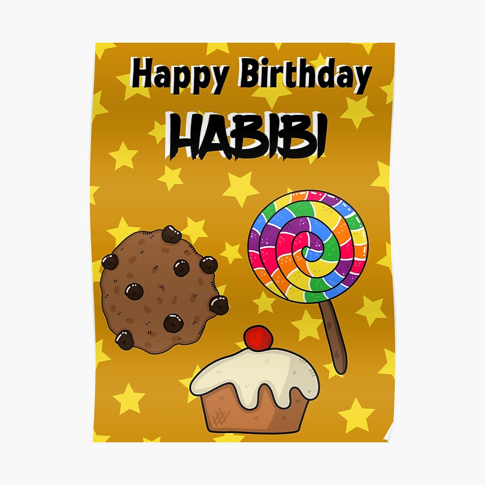 Carte De VÅ“ux Joyeux Anniversaire Habibi Par Katqat Redbubble