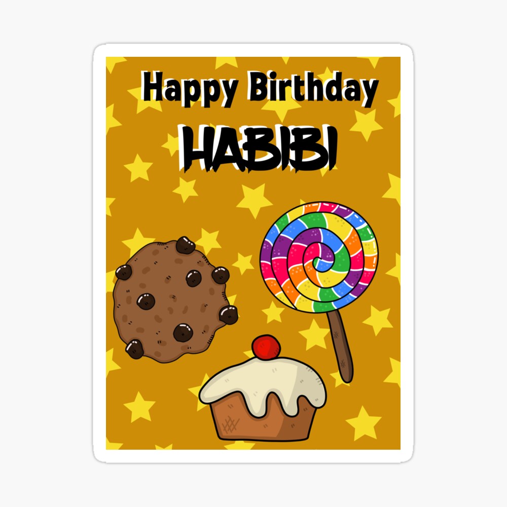 Carte De Vœux Joyeux Anniversaire Habibi Par Katqat Redbubble