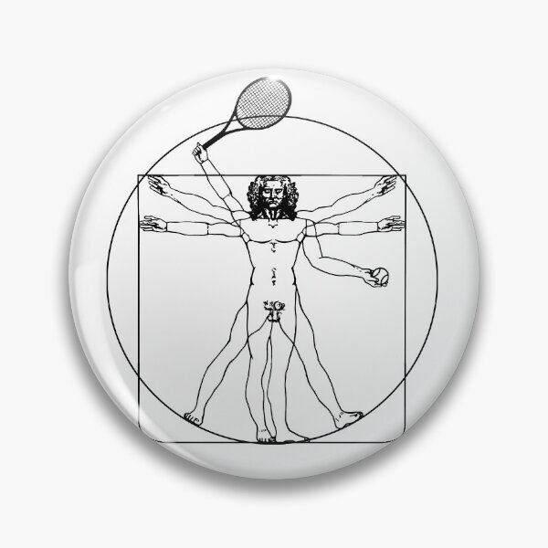 Item preview, Vitruvian Tennis Player - unique design (black drawing) designed and sold by FK-UK.