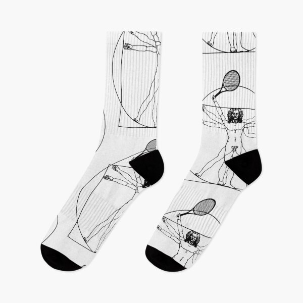Artikelvorschau, Vitruvian Tennis Player - einzigartiges Design (schwarze Zeichnung) entworfen und verkauft von FK-UK.