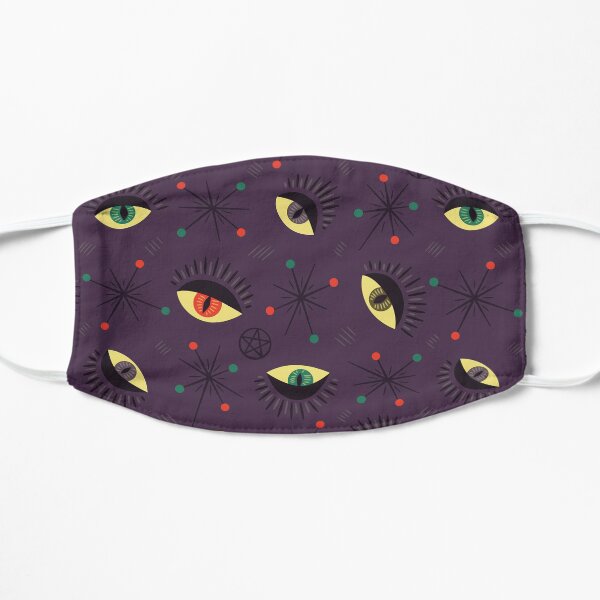 Reptile witch eyes retro pattern Mask