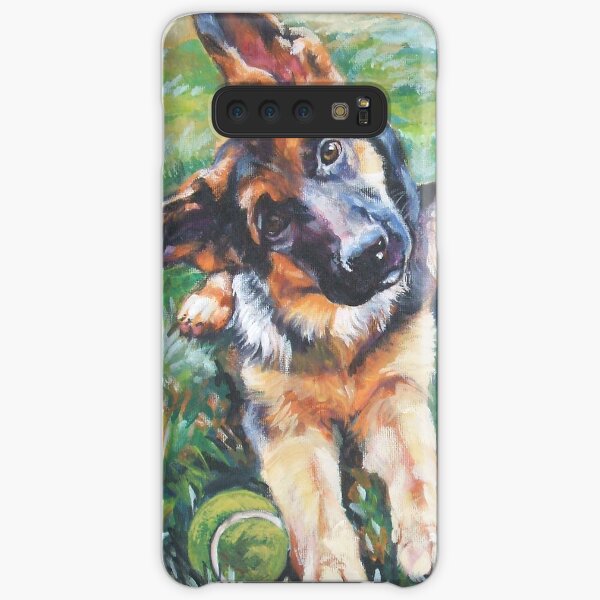 Pintura de bellas artes de pastor alemán Funda rígida para Samsung Galaxy