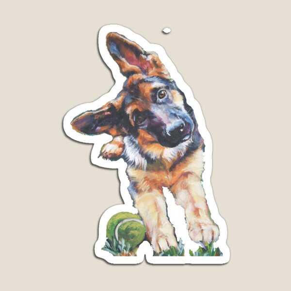 German Shepherd Fine Art Painting Magnet