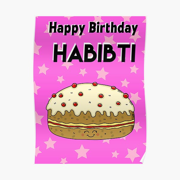 Happy Birthday Habibti Arabic Birthday Card Poster For Sale By