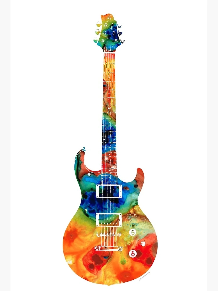 Colorful Electric Guitar 2 - Abstract Art By Sharon Cummings | Art Board  Print