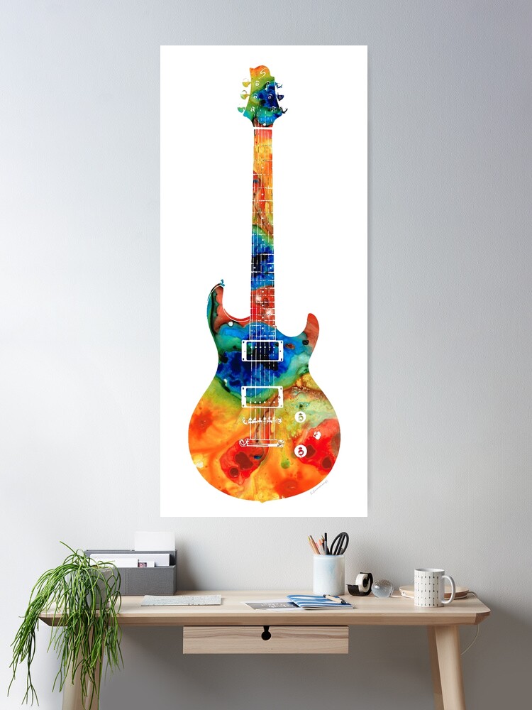 Colorful Electric Guitar 2 - Abstract Art By Sharon Cummings Poster