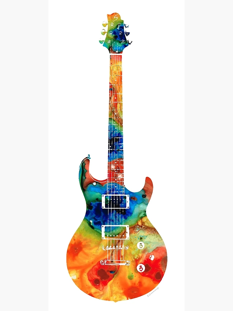 Colorful Electric Guitar 2 - Abstract Art By Sharon Cummings | Poster