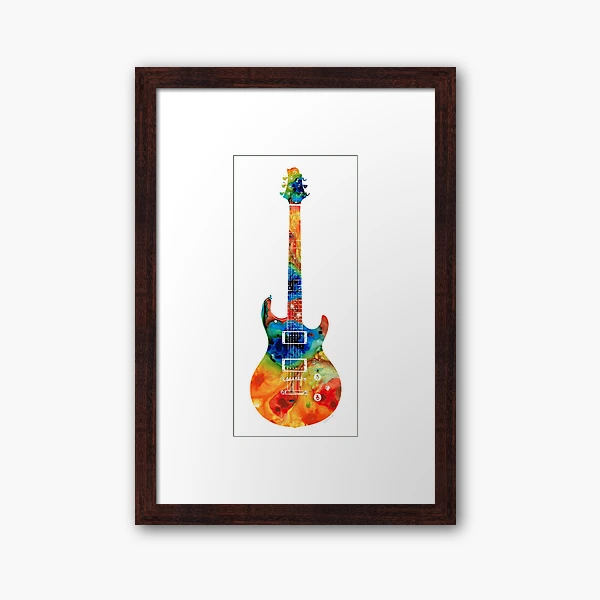 Colorful Electric Guitar 2 - Abstract Art By Sharon Cummings | Framed Art  Print