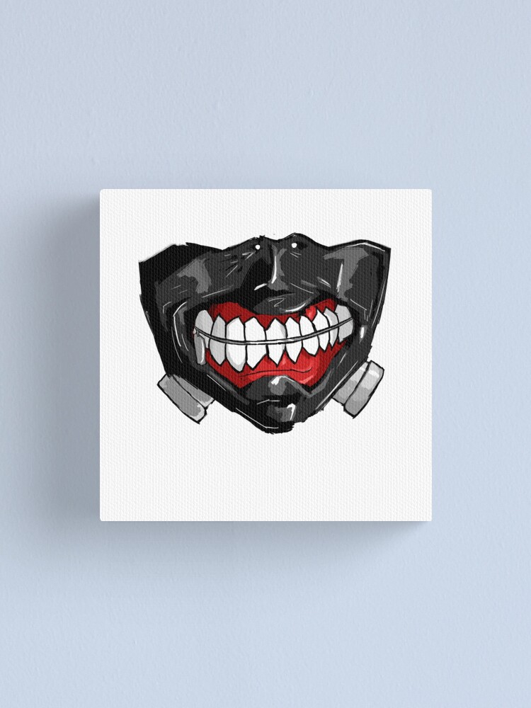 Download Tokyo Ghoul Kaneki Ken Face Mask Canvas Print By Monroedesign Redbubble PSD Mockup Templates