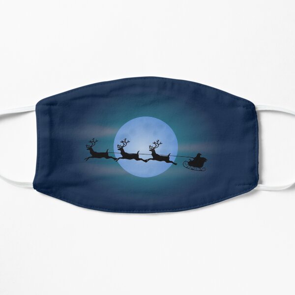 Santa flying in front of the moon in his sleigh Mask