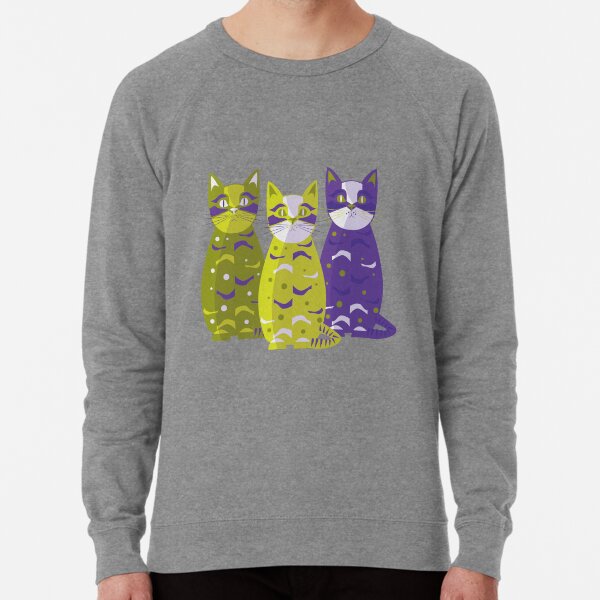 Three cats watch me Lightweight Sweatshirt