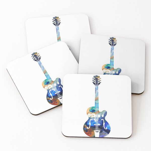 Item preview, Vintage Guitar - Colorful Abstract Musical Instrument designed and sold by Sharon Cummings Art.