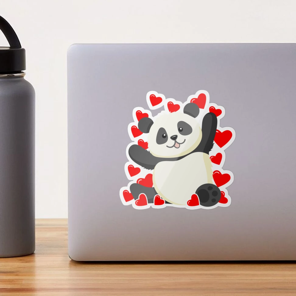 Cute Panda with Hearts I Valentine Heart Valentines Day