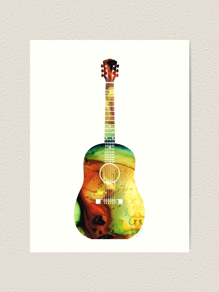 Acoustic Guitar - Colorful Abstract Musical Instrument by