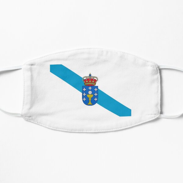 Bandera de Galicia (España) Mascarilla plana