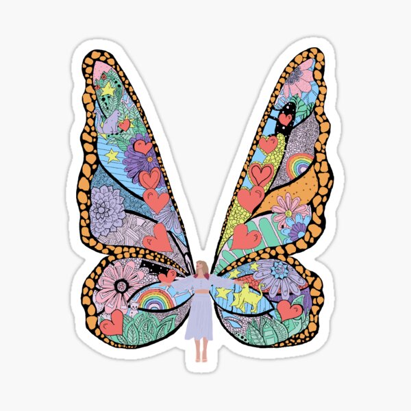 butterfly mural Sticker