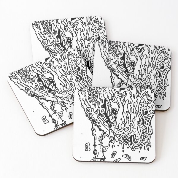 Item preview, Gloop B&W Psychedelic Art designed and sold by kuhneegit.