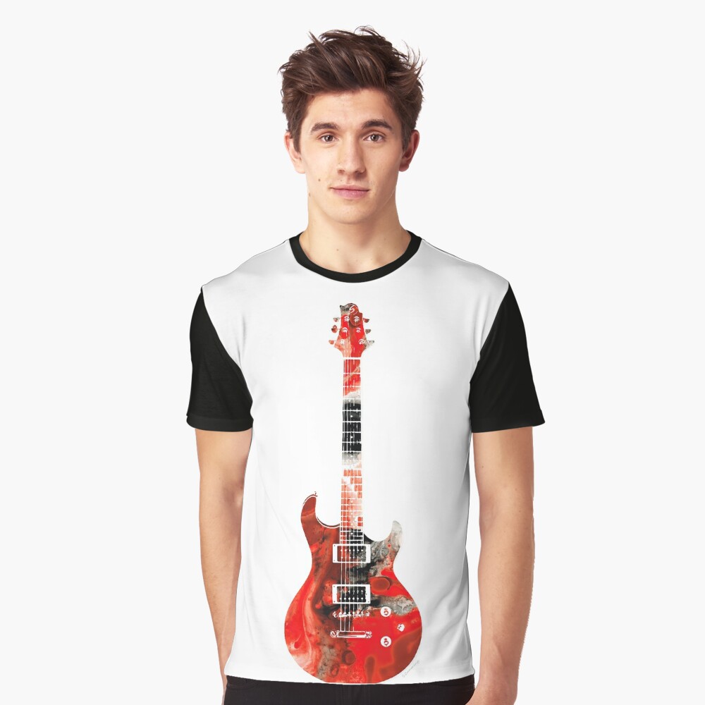 E Gitarre Buntes Abstraktes Musikinstrument Durch Sharon Cummings T Shirt Von Sharoncummings Redbubble