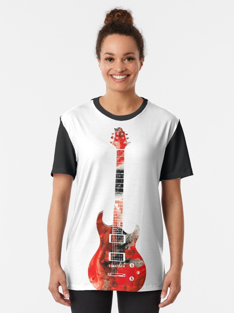 E Gitarre Buntes Abstraktes Musikinstrument Durch Sharon Cummings T Shirt Von Sharoncummings Redbubble