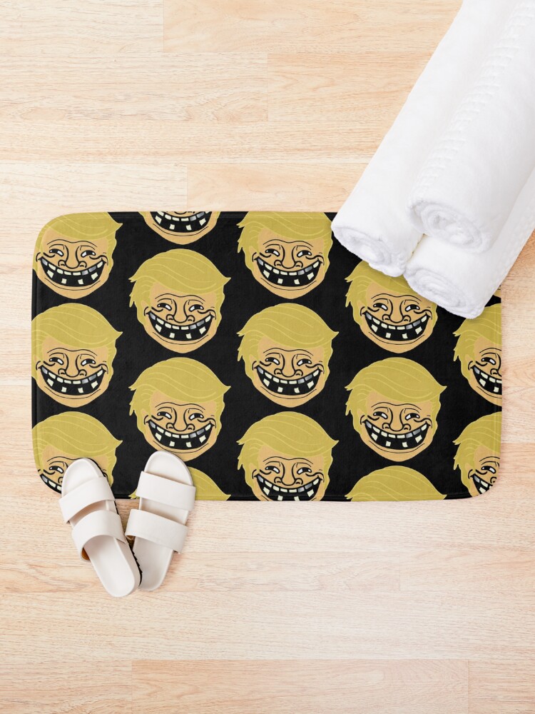 Humor Bath Mat, Grumpy Internet Troll Face with Trippy Gestures