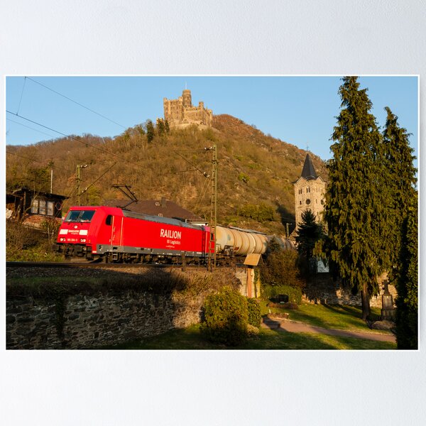 Item preview, Freight train passing Wellmich, near St. Goarshausen, Germany designed and sold by David A. L. Davies.