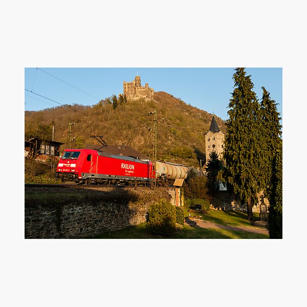 Item preview, Freight train passing Wellmich, near St. Goarshausen, Germany designed and sold by David A. L. Davies.