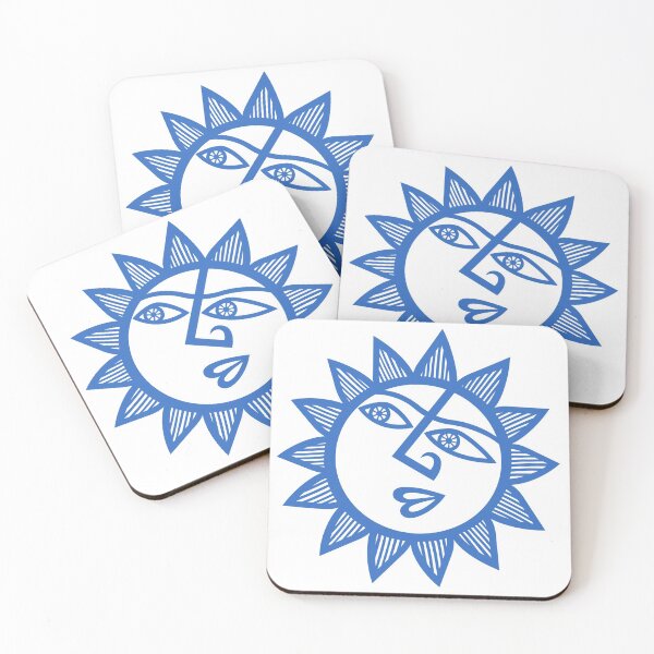Item preview, Original Happy and Smirky Sun Looking Up Design (royal blue) designed and sold by wariana.