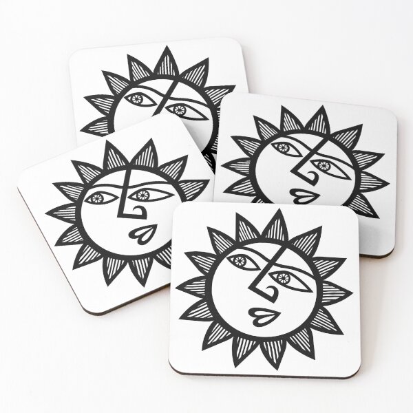 Item preview, Original Happy and Smirky Sun Looking Up Design (B/W) designed and sold by wariana.