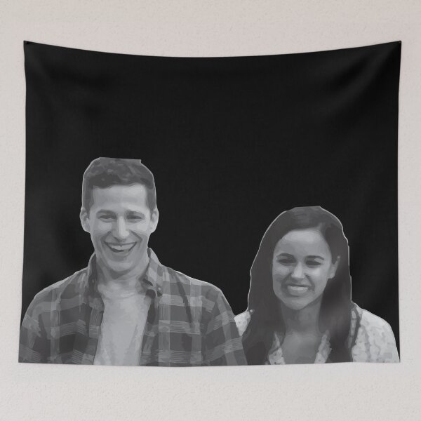 Item preview, Jake and Amy greyscale smiling designed and sold by calamity02.