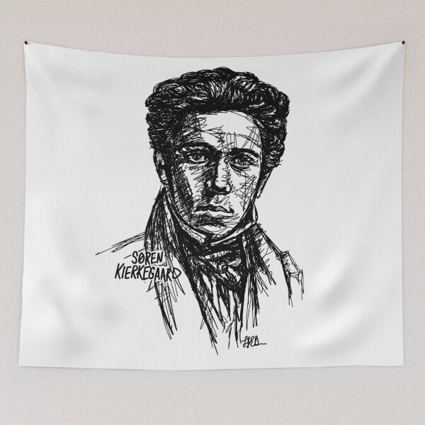 Item preview, Søren Kierkegaard philosopher sketch designed and sold by fortissimotees.