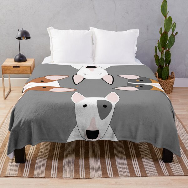 Bull Terrier Squad Throw Blanket