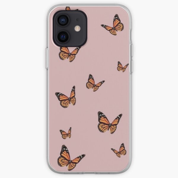 Monarch Butterflies with Pink Background iPhone Soft Case