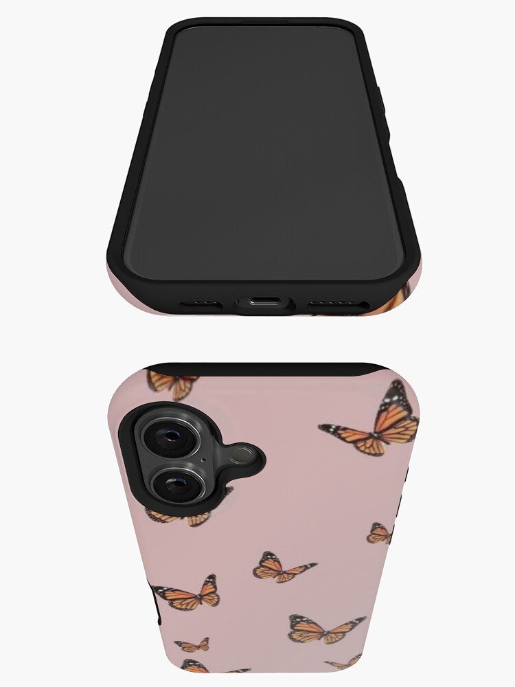 Thumbnail 3 of 4, iPhone Case, Monarch Butterflies with Pink Background designed and sold by paytonstach.