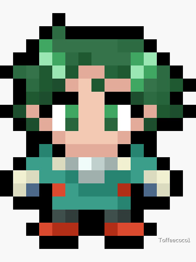 "Deku Pixel Sprite" Sticker by Toffeecoco1 | Redbubble