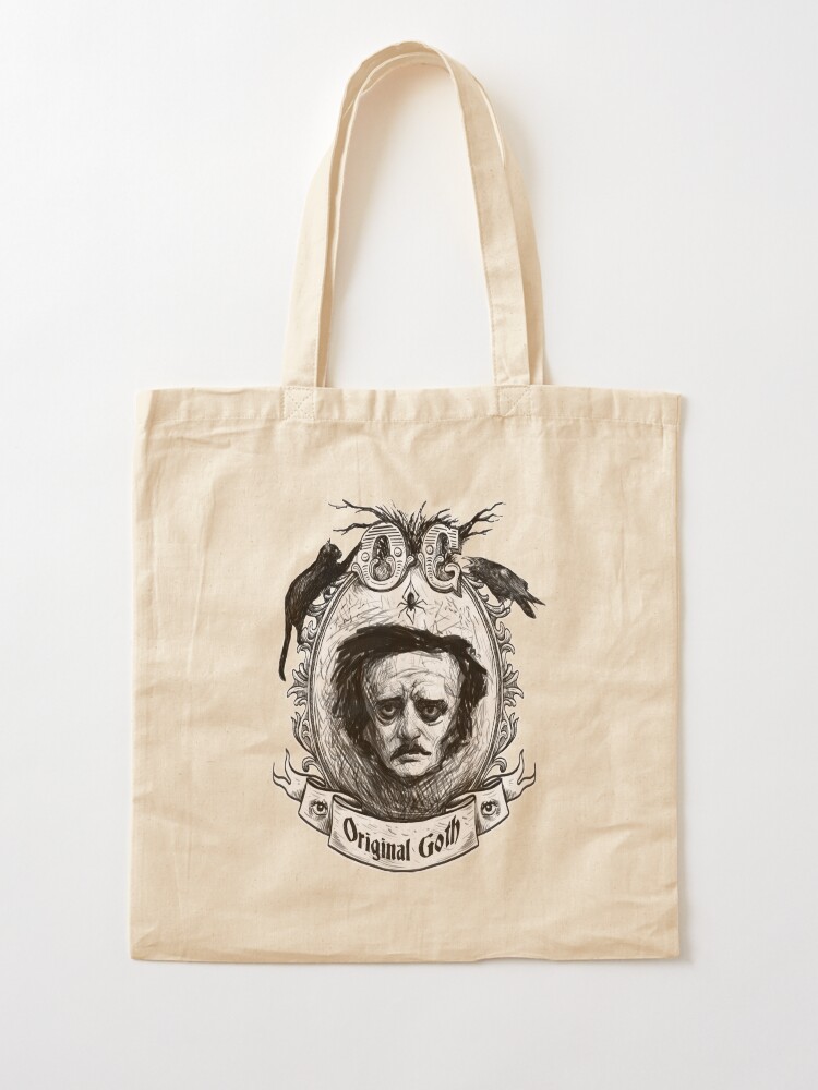The Raven Edgar Allan Poe Tote Shopping Bag For Life Goth Gothic 